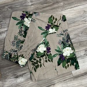 Zara FLORAL AND STRIPED PRINTED CULOTTE